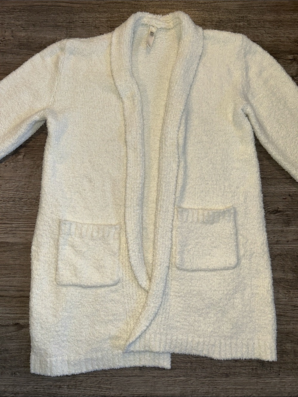 SKIMS Cozy Knit Open Front Cardigan Robe Sweater Cream White L/XL Soft Lounge